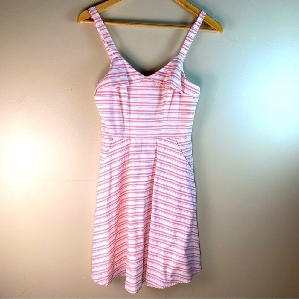 Francesca’s Jun & Ivy Sundress Summer Coastal White w/ Pink Stripes XS